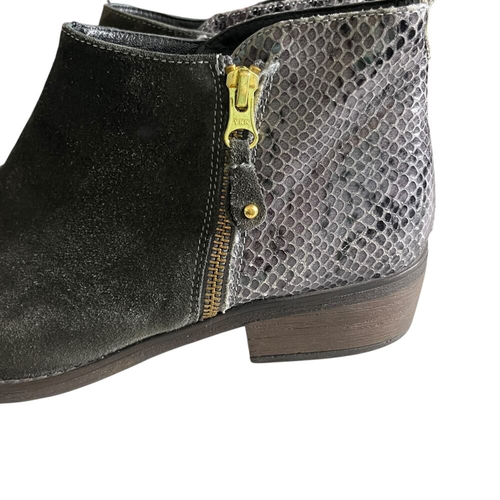 Eric Michael Ankle Boots 41 US 10 Gray Suede Snakeskin Side Zip Handmade Spain - Picture 6 of 12